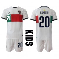 Maglie da calcio Portogallo Joao Cancelo #20 Seconda Maglia Bambino Mondiali 2022 Manica Corta (+ Pantaloni corti)